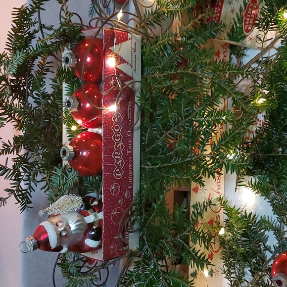 💥SOLD💥Antique Heavy Wire Sleigh,Santa,Lights,Shiny Brites&Original Boxs - Picture 11 of 12